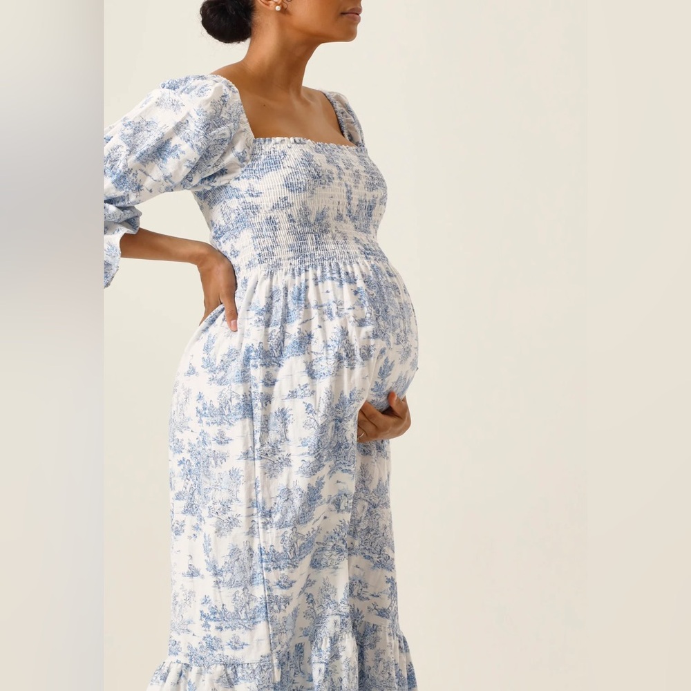 Nothing Fits But Dress- Blue and White Smocked Ruffled Sundress